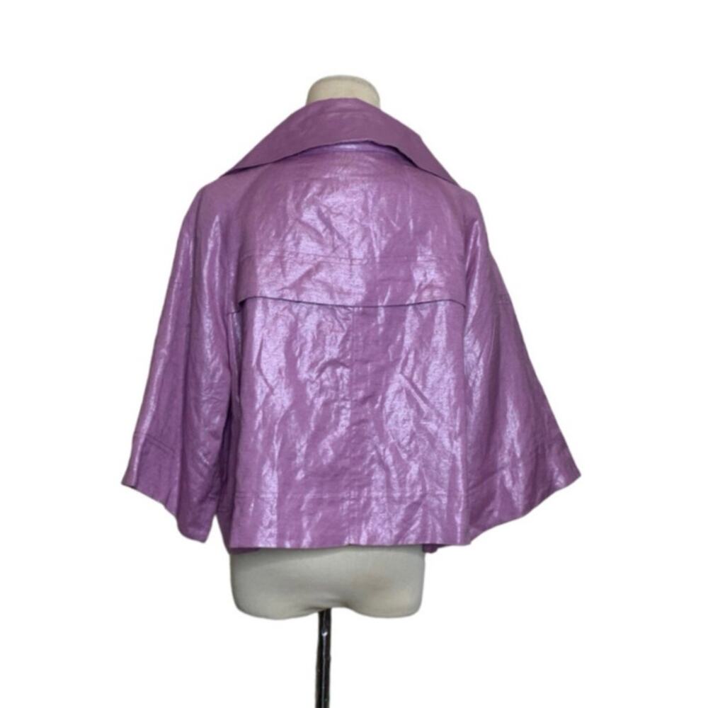 Sandro purple 3/4 sleeves zipper jacket size Large - Picture 2 of 9